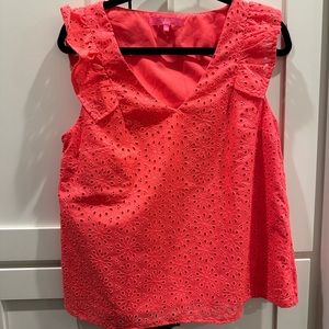 Lilly Pulitzer Lina Eyelet Top Size M